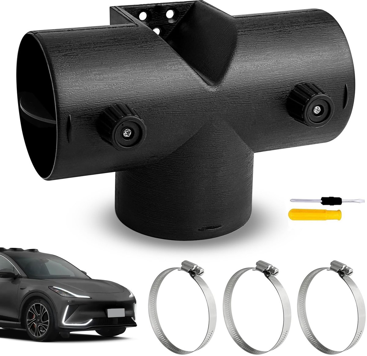 Solidchoice - Staande Verwarmingsaccessoires Ø 75 mm - Drieweg Luchtuitlaat voor Dieselverwarming