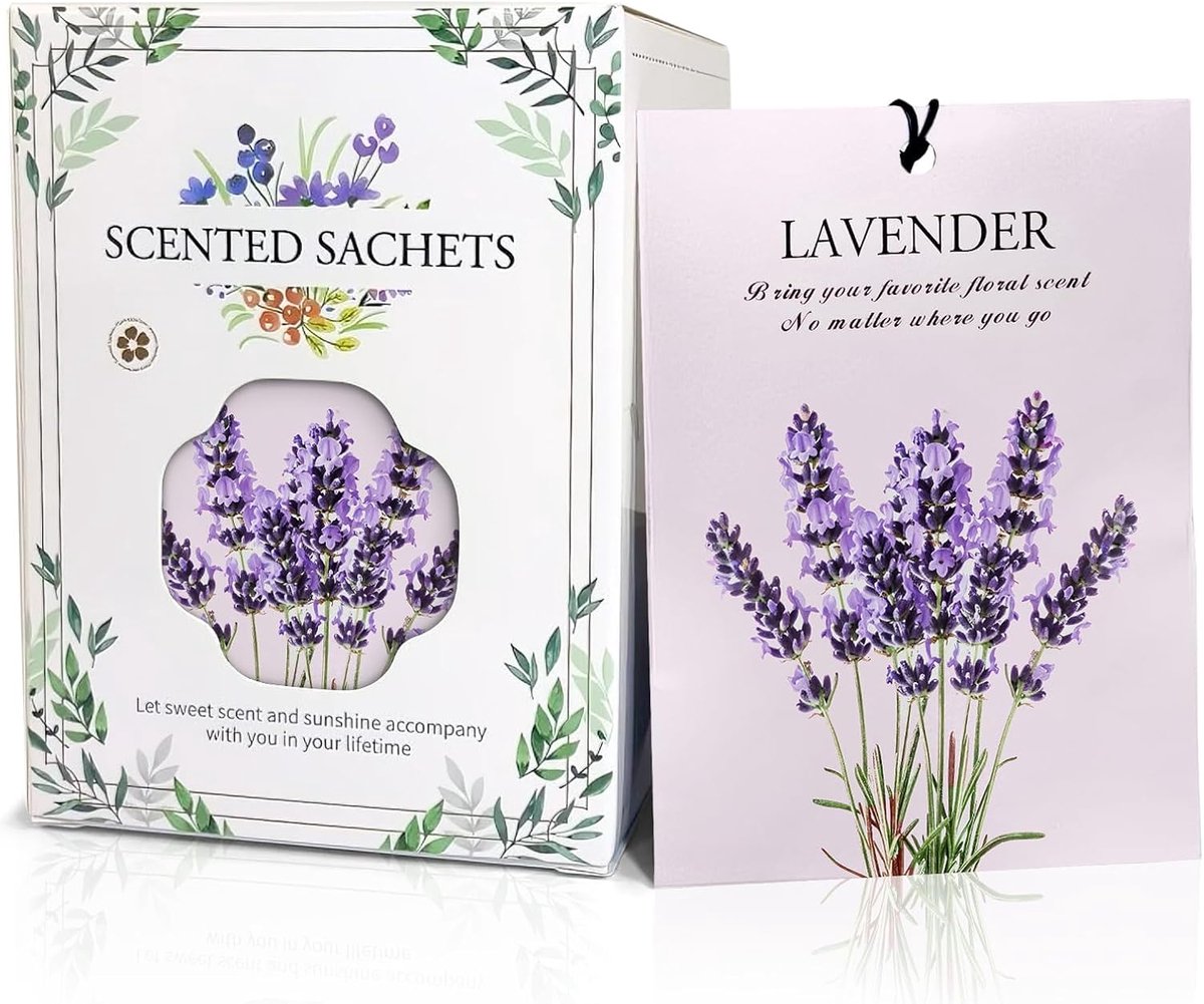 Set van 12 lavendelgeurzakjes – luchtverfrisser voor huis en auto, langdurige geur voor kast, kast, lade, kleding en - ShopVlot