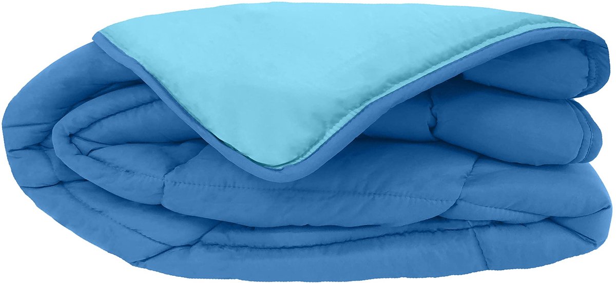 Tweekleurig dekbed Polyester Gitane/Azuurblauw 160 x 220 cm - POYET MOTTE - CALGARY serie - ShopVlot