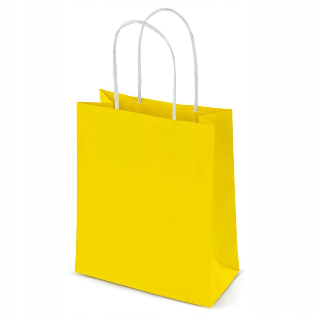 Gele papieren cadeauzakken 24x10x34 cm - Set van 10