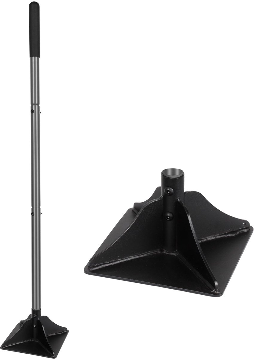 Walensee Stalen stamper met 48 inch stalen handvat 8 "x 8" Tuin Sabotage met Rubber Grip voor Laborsaving All-Steel - ShopVlot
