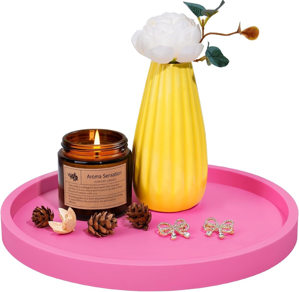 NiHome Silicone Bathroom Tray (Hot Pink) - ShopVlot