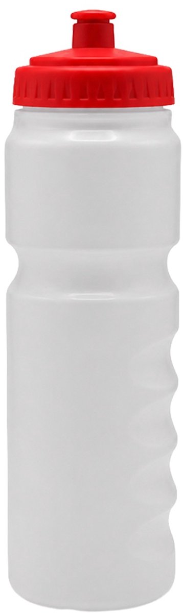 Sportec Bidon - 0,8 l - wit met rode dop