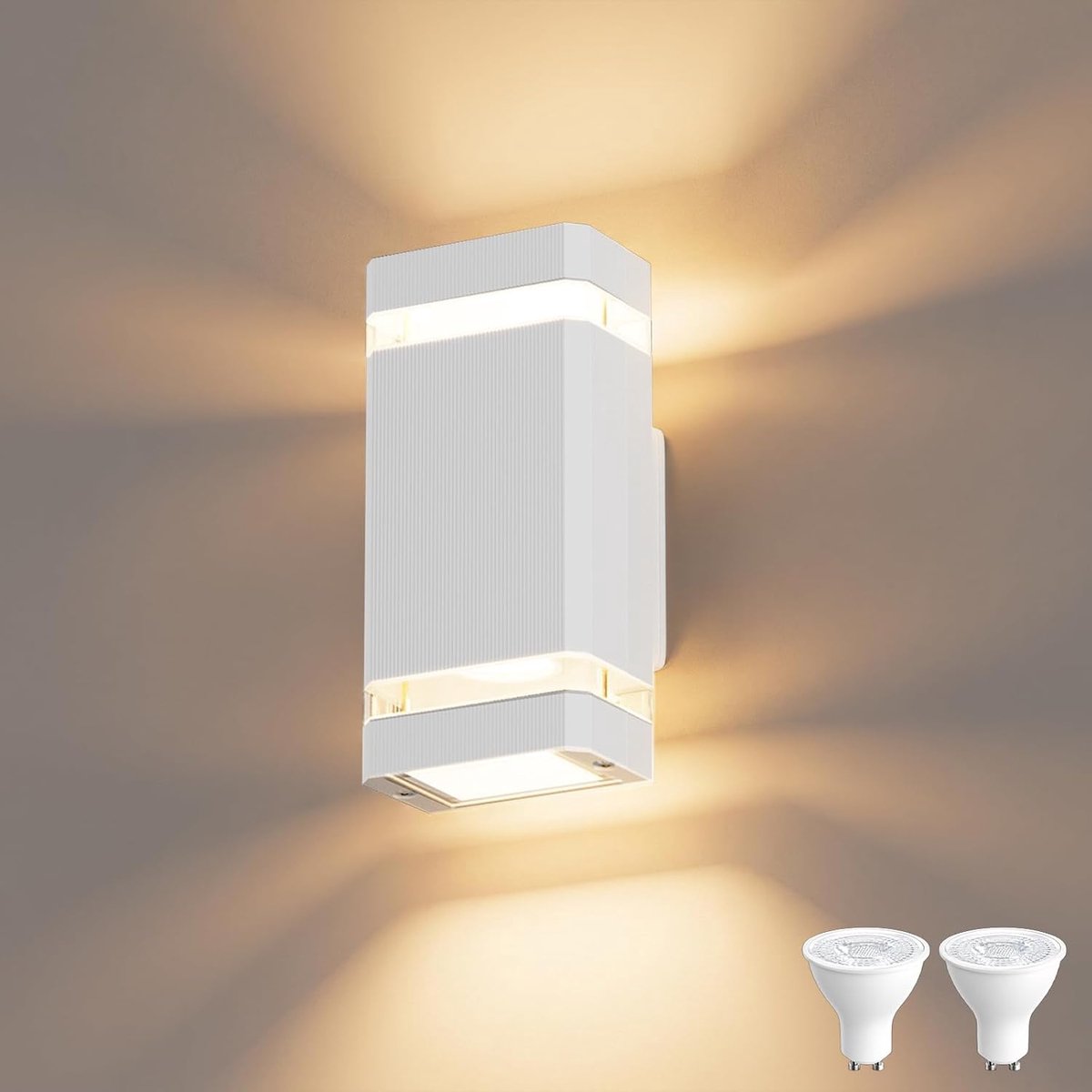Aipsun Outdoor Lamp,Outdoor Wall Lamp,IP65 Outdoor Lighting Outdoor Wall Lamp GU10 Up Down 3000K,LED Wall Lamp Outdoor - ShopVlot