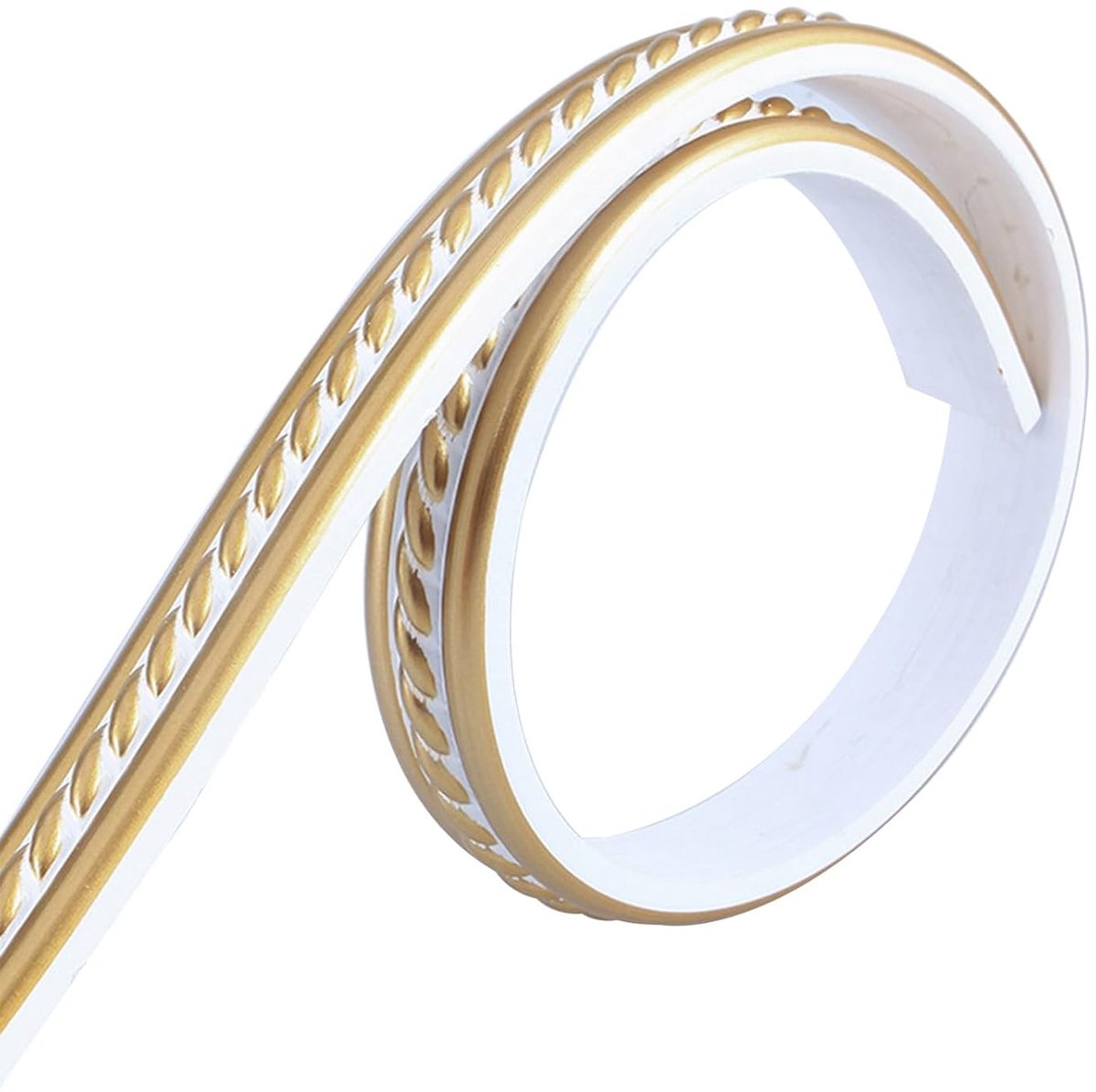Flexible Moulding Self Adhesive 5m Decorative Wall Moulding Soft Skirting Board Moulding for Cabinet (5m x 2cm, White - ShopVlot