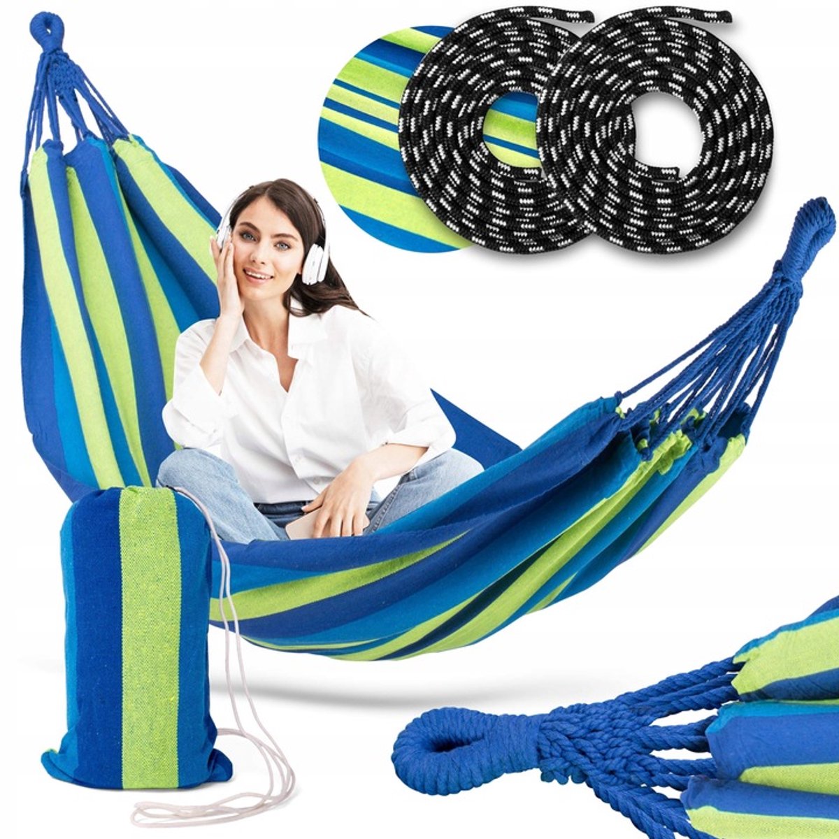 Grote Tuin Hangmat 200x160cm - Comfortabel en inclusief schoffels