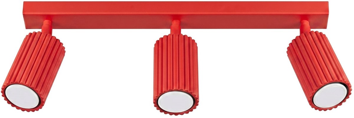 Sollux Lighting Plafondlamp Karbon - GU10 - rood - aluminium - 45x6.5x16.5cm