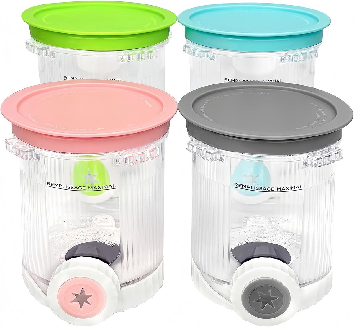 Set of 4 Creami Containers for Ninja Swirl NC701EU 480ml, BPA-Free, Dishwasher Safe, Compatible with Ninja Swirl - ShopVlot