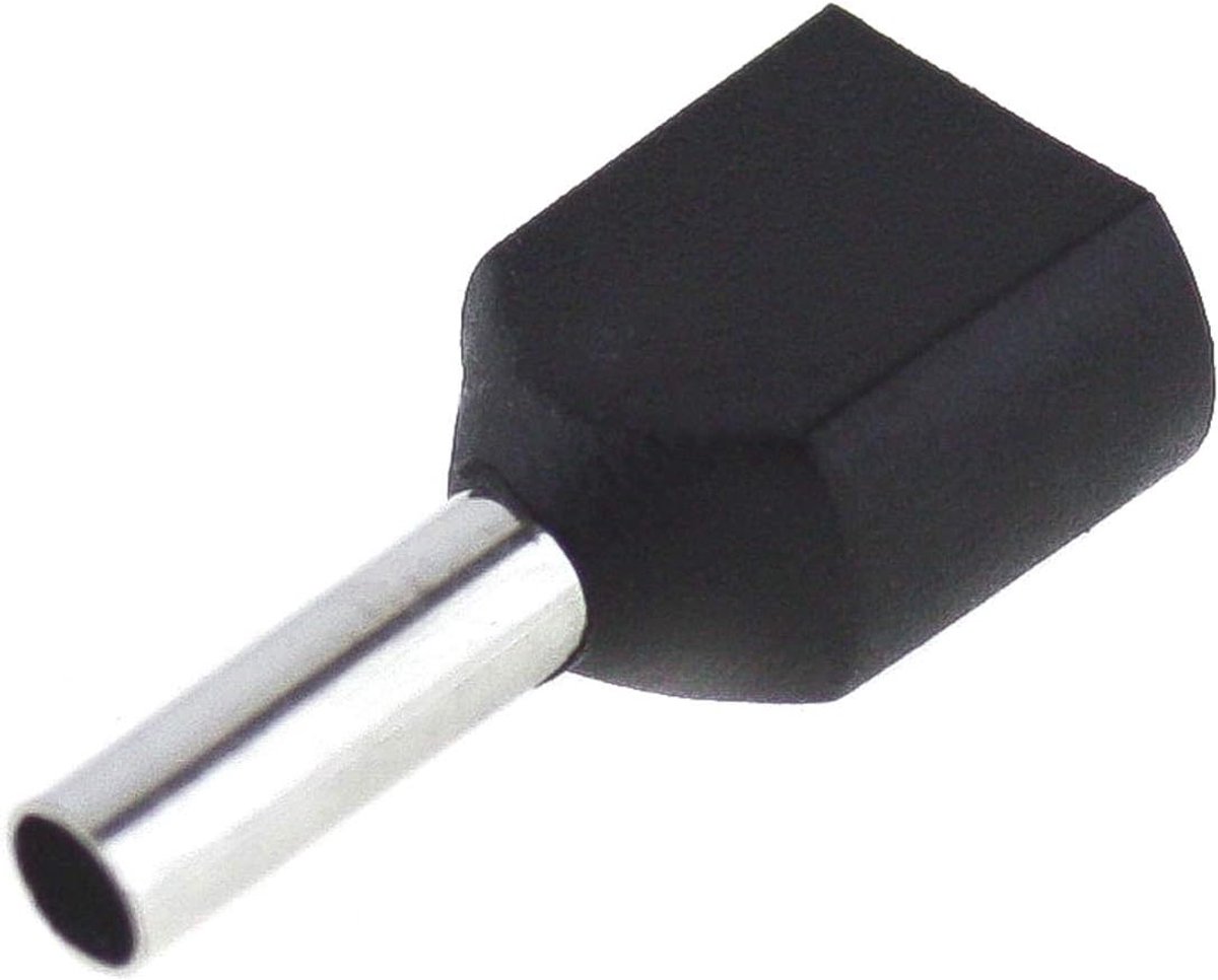 Double Cord-End Ferrules 2x1.5mm² - Zwart - 100 Stuks voor veilige verbindingen - ShopVlot