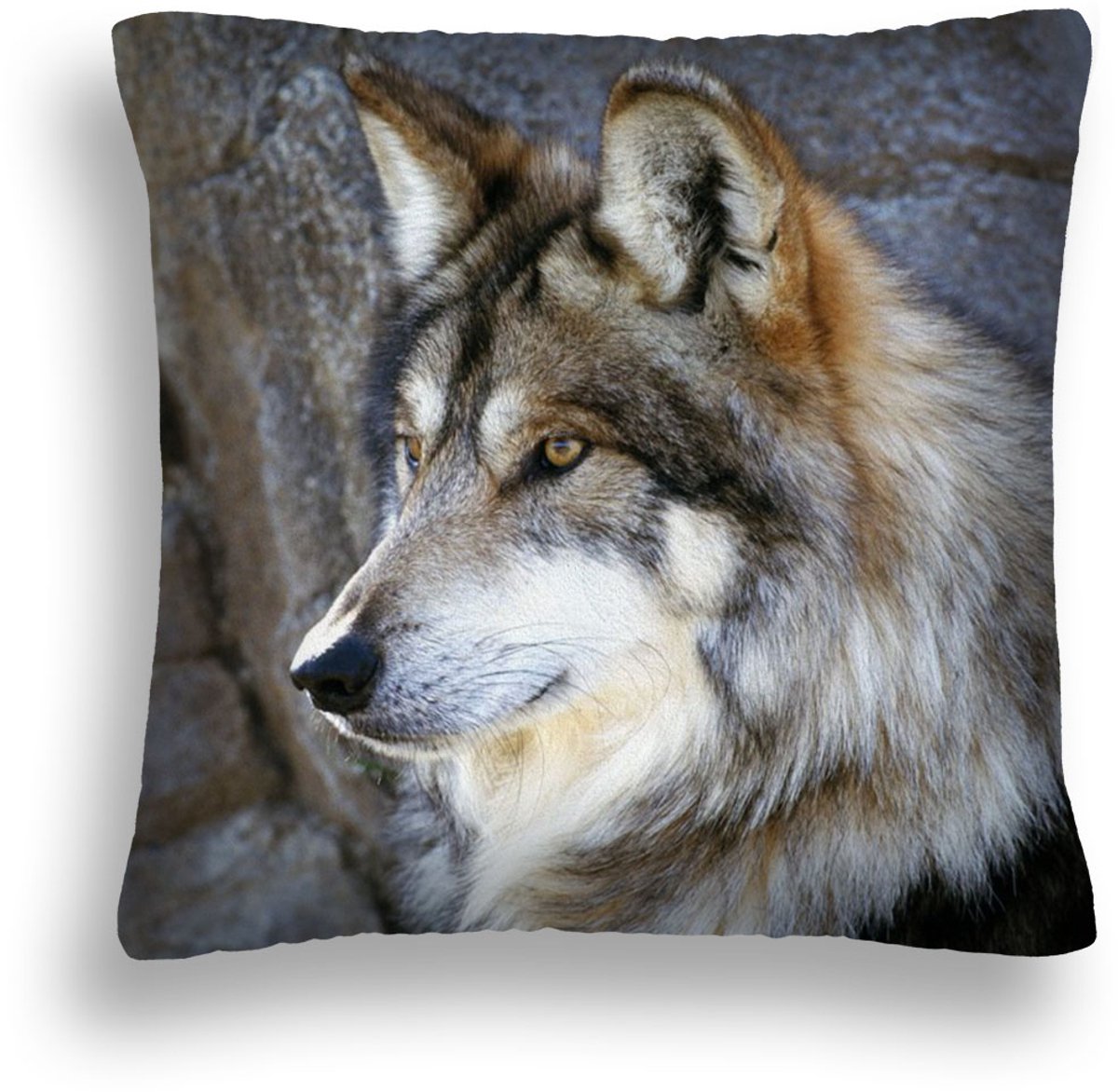 Decoratieve Kussen Wolf 50x50 cm - Portret Wolf in Bos