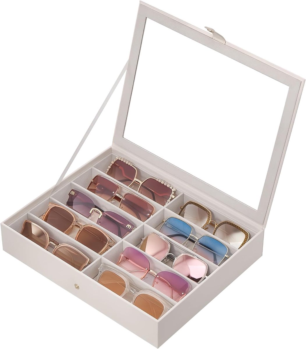 Lolalet Sunglasses Organizer Box, Eyeglasses Eyewear Display Case for Multiple Pairs Glasses Holder for Men Women - ShopVlot