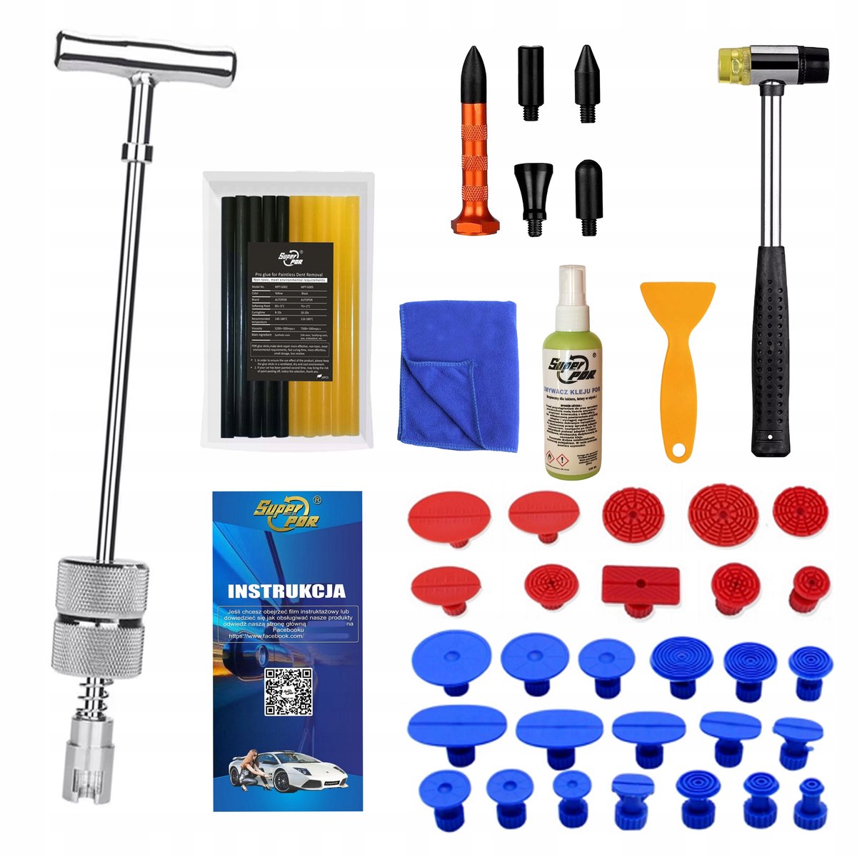 PDR-gereedschap set voor het verwijderen van deuken zonder lakken