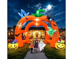 Kalolary 3,6 m Halloween decoratie outdoor opblaasbare pompoen dubbele boog - ShopVlot