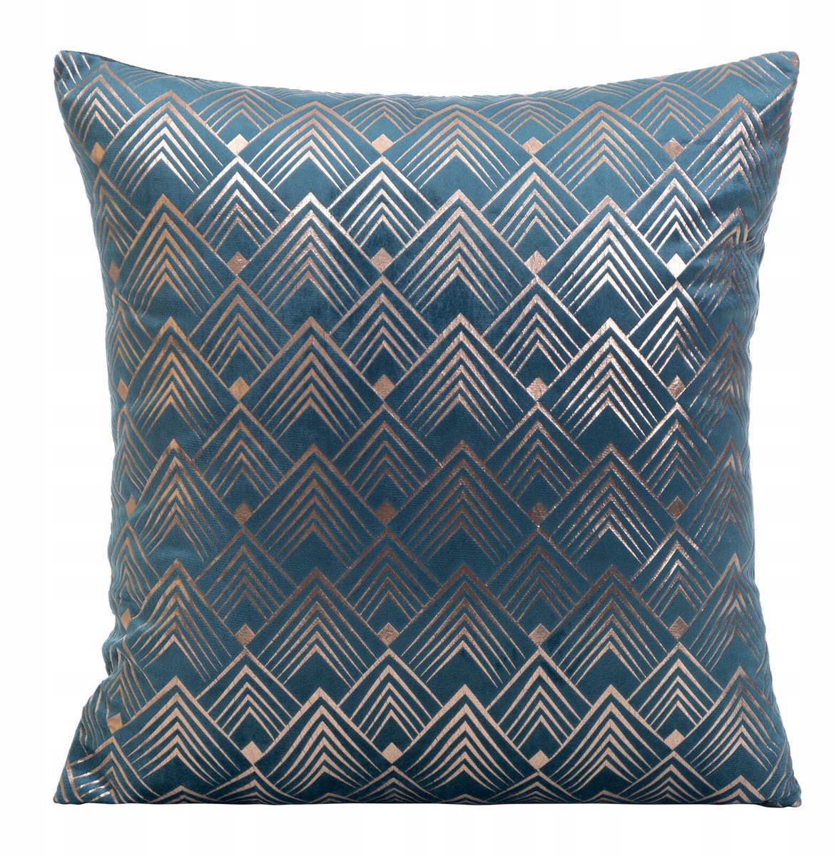 Decoratieve Kussensloop Velours Blauw 40x40 cm met Zilveren Print