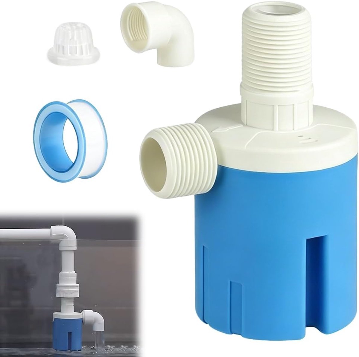 Automatisch vlotterventiel 3/4 inch - waterniveauregeling - filterzeef - voor zwembaden en badkuipen - ShopVlot
