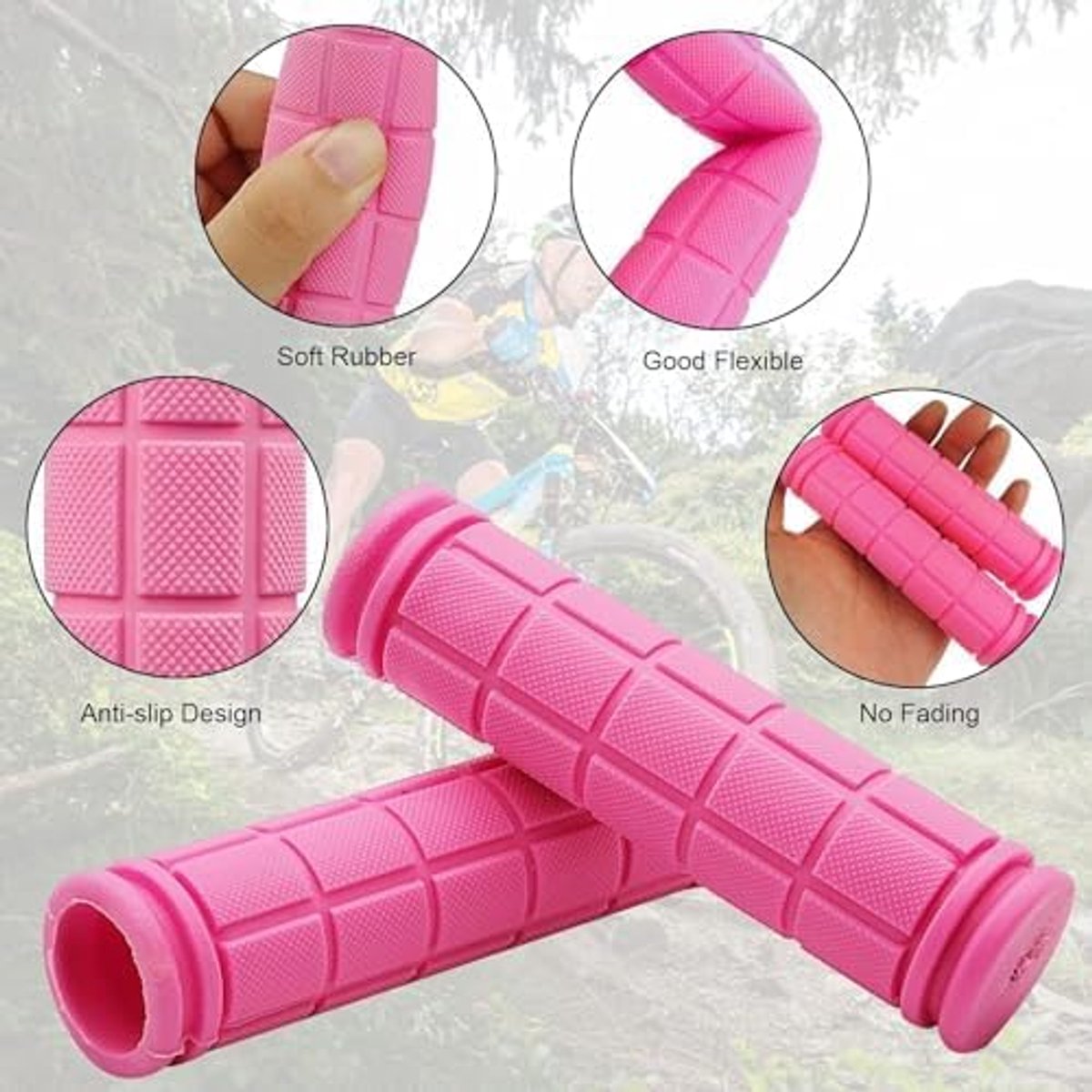 Fietsstuurgrepen 120 mm - antislip rubber - met kwastjes streamers - comfortabel rijden - ShopVlot