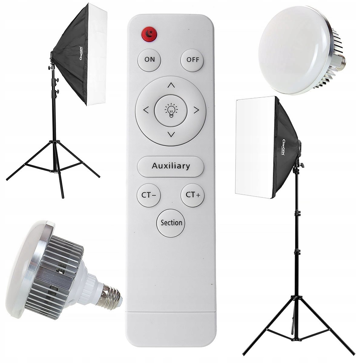 Set LED Softbox Lampen met Afstandsbediening 3600K-6200K