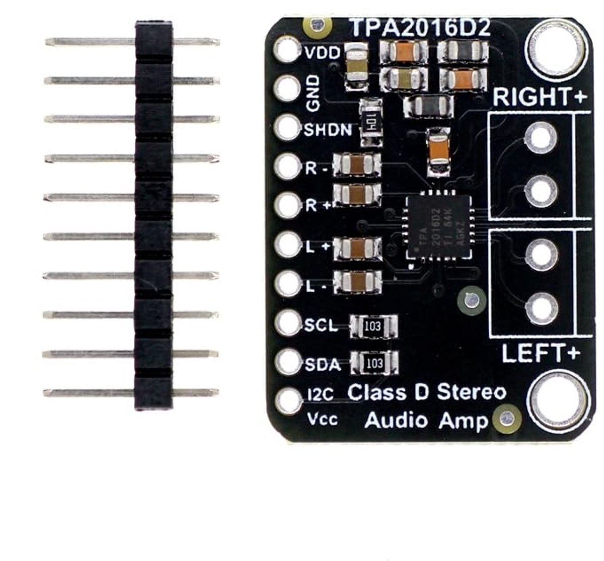 Audio versterker kaart 2x2.8W - DC 5V Class D - I2C en AGC controle - ideaal voor muziekweergave - ShopVlot