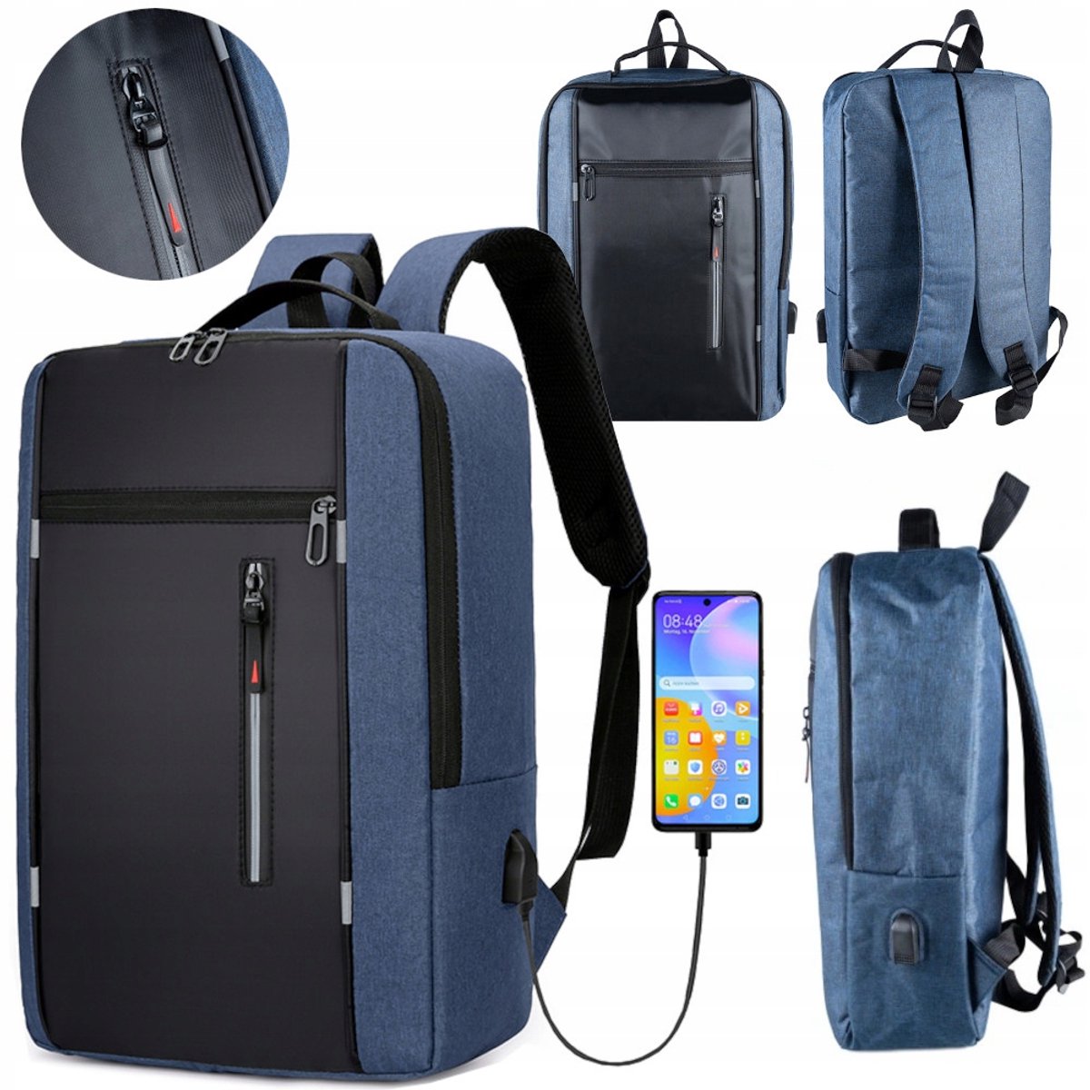 Waterdichte Rugzak met USB-poort & Laptopvak - 15L