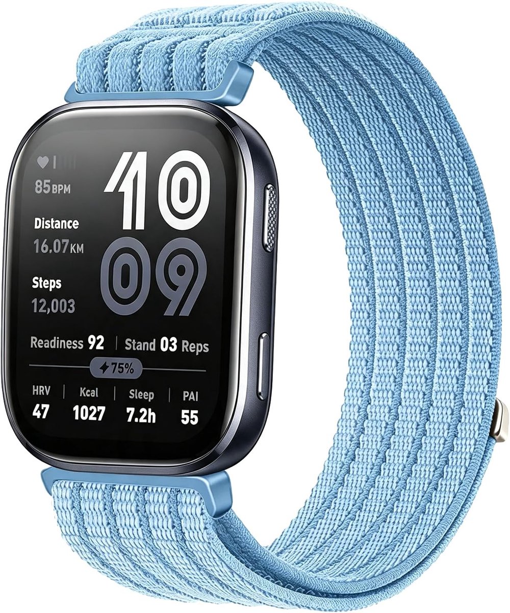 22mm zachte nylon horlogeband verenigbaar Amazfit GTR 47mm/GTR 2/GTR 2e/GTR 3/GTR 3 Pro/GTR 4/GTR 4 Pro,nylon sport - ShopVlot