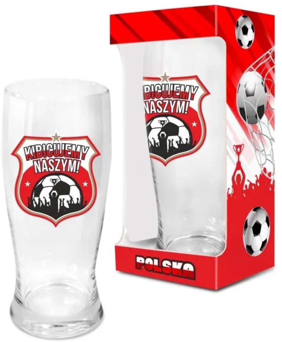 Voetbal Bierglas 500ml - Steun Ons Team!