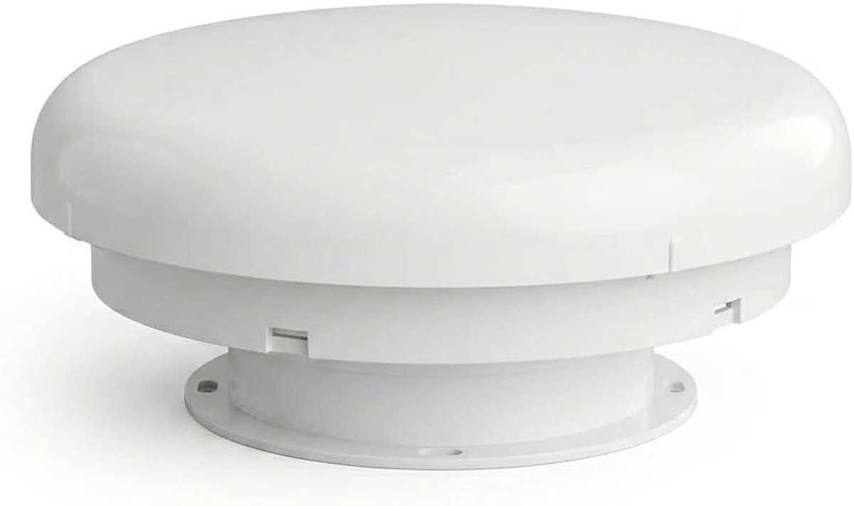 Paddestoelventilator voor Camper en Caravan - Wit - Dakuitsparing Ø110mm - Passief Ventilatiesysteem zonder Stroom