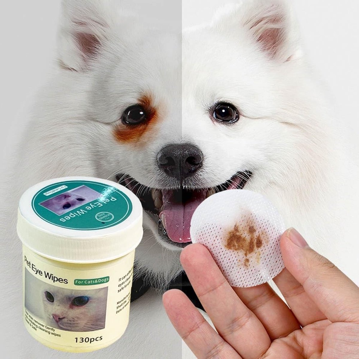 Reinigingspads voor Honden en Katten - 130 Stuks - Zachte Oor- en Ogenreiniging - Voor Natuurlijke Verzorging