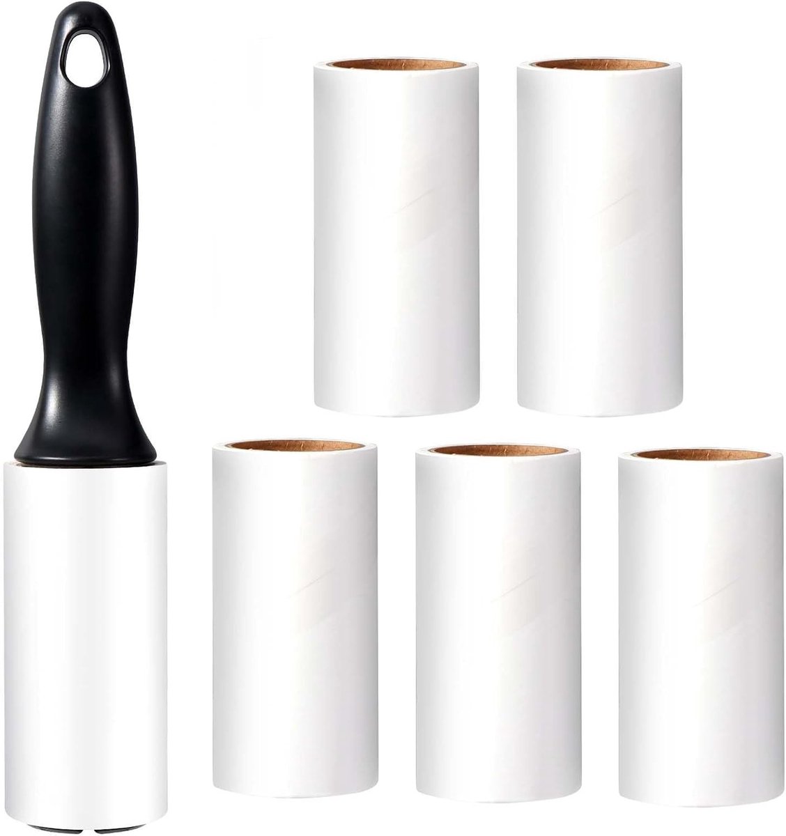 Pluizenverwijderaar - Wit - 1 Handvat + 6 Rollen - Zelfklevende Roller voor Huisdierhaar - Voor Kleding en Meubels