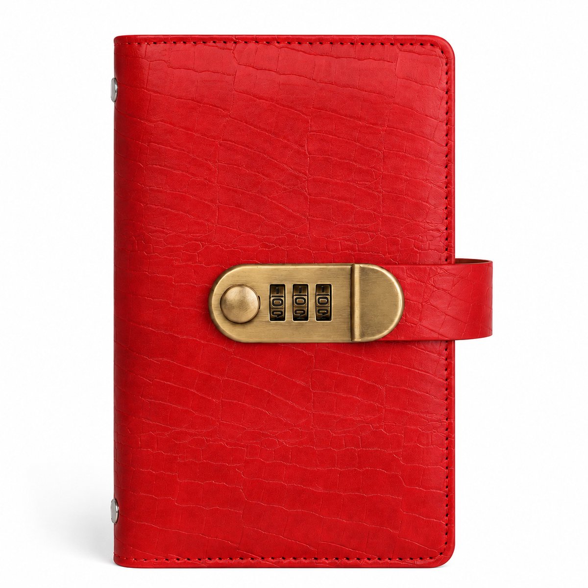100 Envelope Challenge Binder- Financieel planningsboek met cijferslot -Dubbellaags leer - Spaarpot - Money Planner - Envelope Money Challenge Binder - Geld Sparen - Rood
