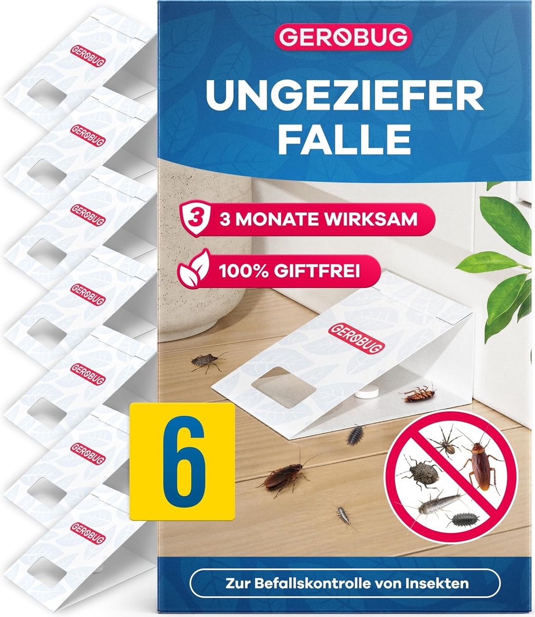 Wespenvangers - Zelfklevende ongediertevallen - 6 stuks - Voor kakkerlakken, kevers en spinnen - Voor huishoudelijk gebruik