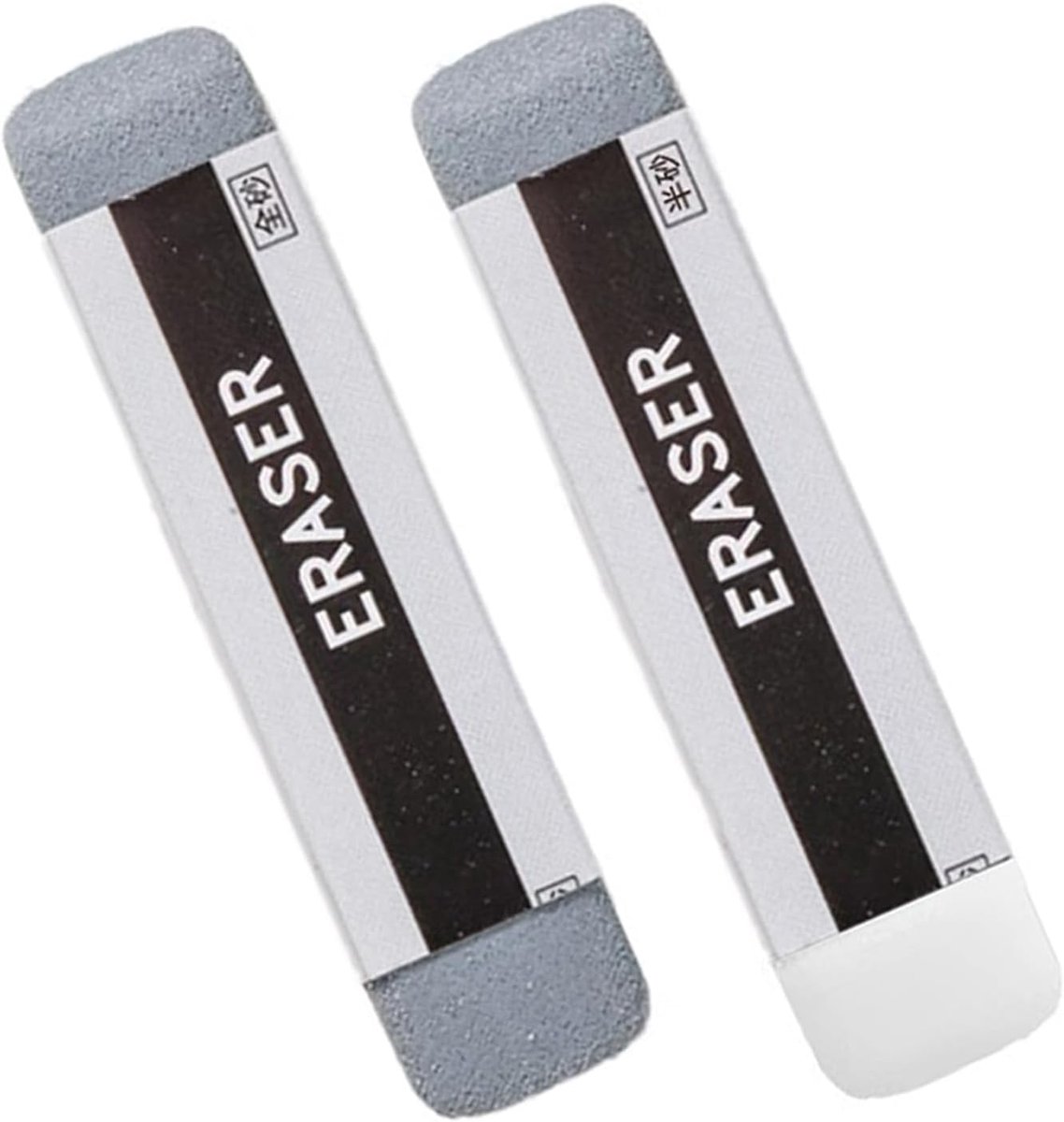 Set van 2 gummen in penformaat met mat oppervlak, zachte gum voor rollerball en vulpen, voor schrijfcorrectie en - ShopVlot