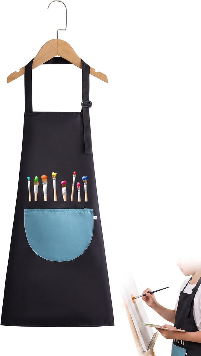 Schort voor kinderen, 11-15 jaar, 1 stuk, waterdichte jas met lange mouwen, volledige bescherming, schoolkleding - ShopVlot