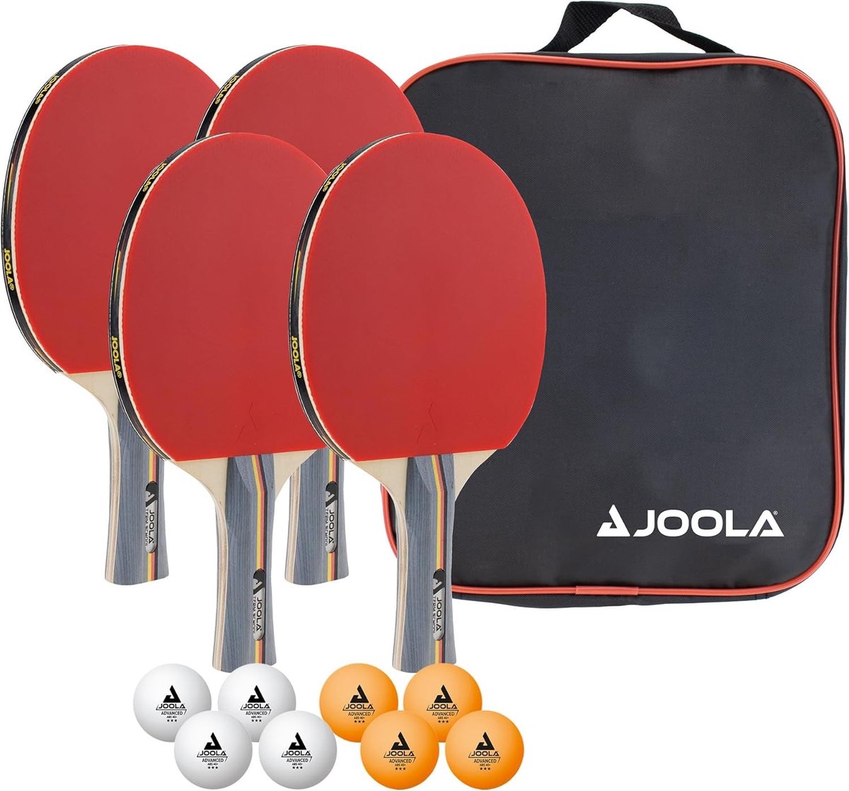Tafeltennisnetje voor elke tafel - 13-delige tafeltennisset - Inclusief 4 batjes en 8 ballen - Met draagtas - Voor beginners en scholen