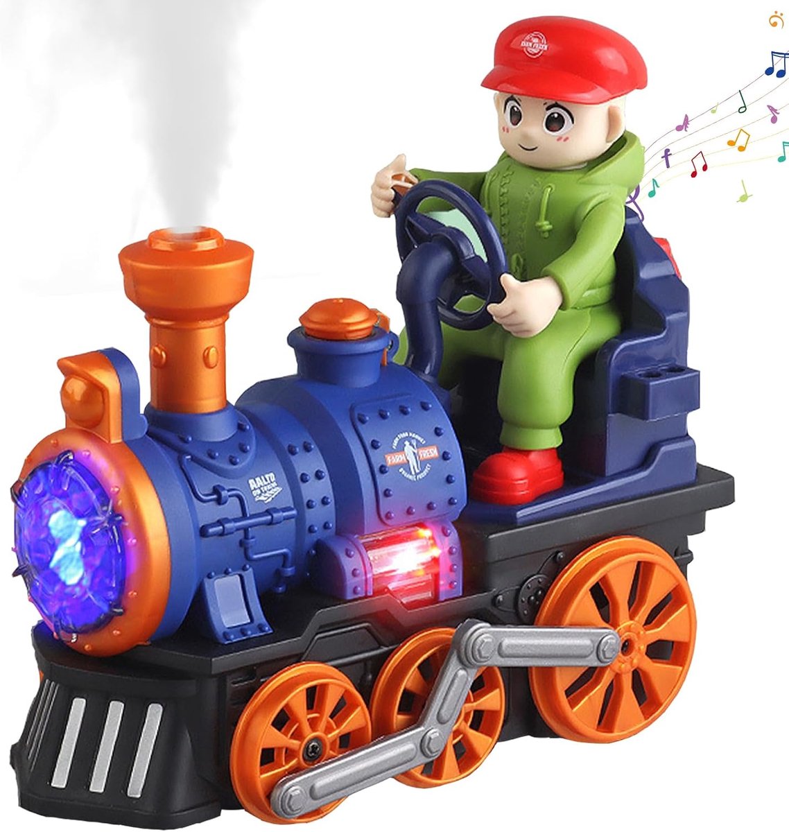 LUKIUP Music Steam Children's Toy Train for Ages 1 and Above with Light and Sound and Spray for Boys and Girls, Blue - ShopVlot