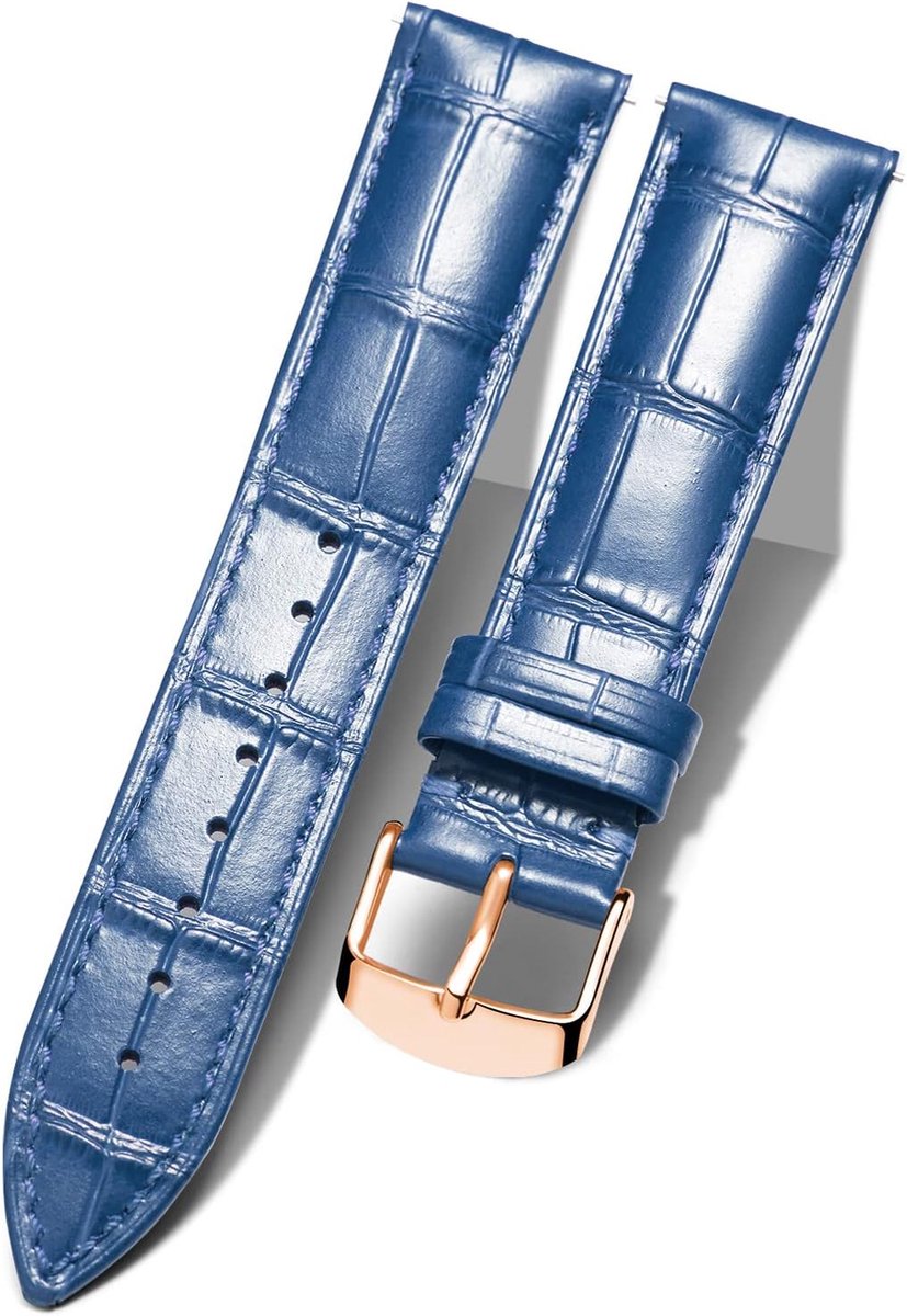 BINLUN Genuine Crocodile Leather Watchband Replacement Watch Band Quick Release Waterproof 10 Colors 13 Sizes for Men - ShopVlot