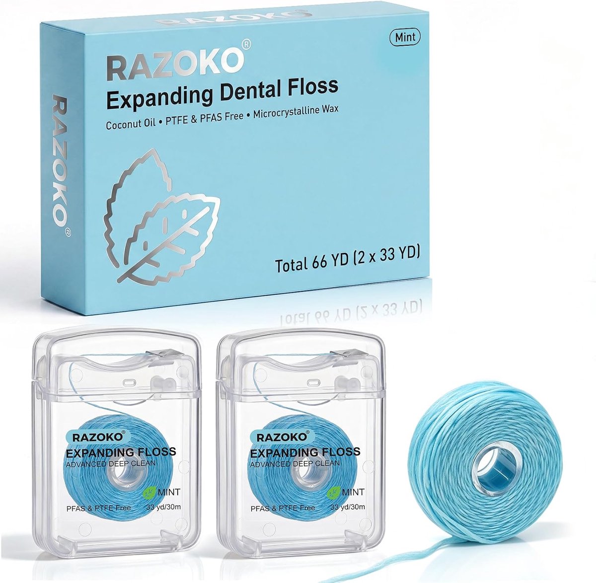 Tandzijde 66 Yds - Munt & kokosnoot - Shred-resistent - Verfrissend en effectief reinigen - ShopVlot