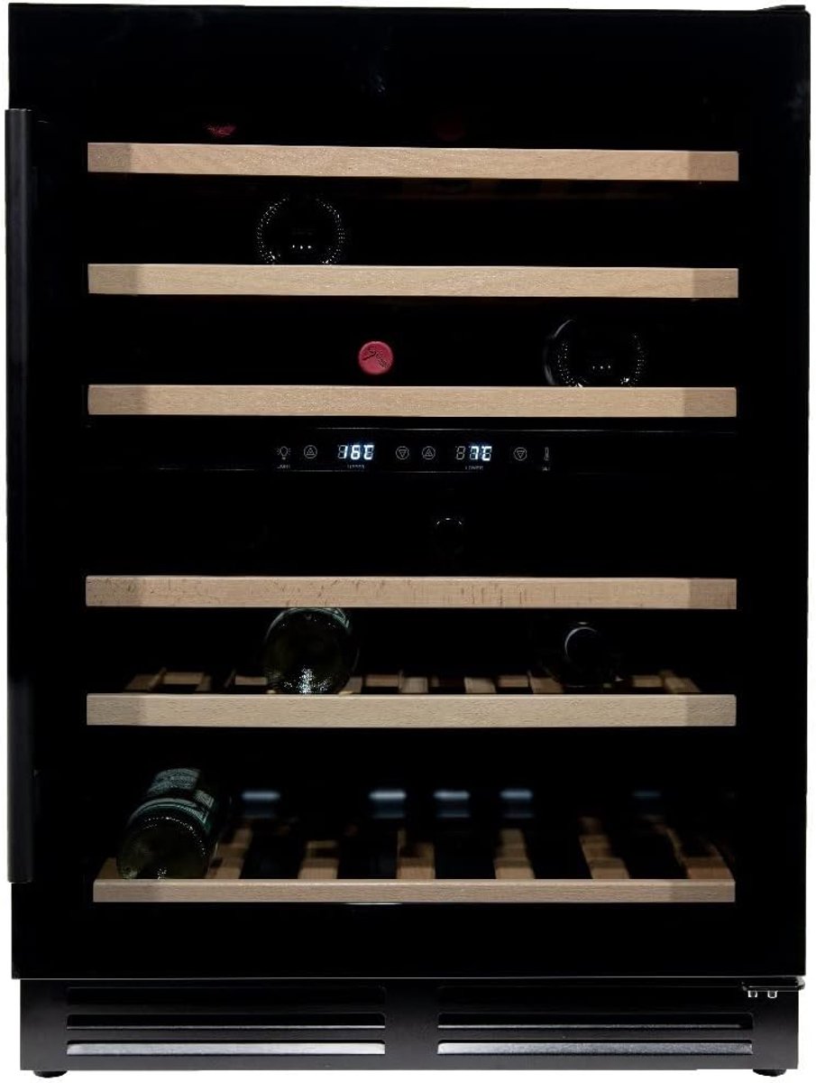 Vernale Wine Climate Cabinet Freestanding or Undermount - Black - Wine Fridge 51 bottles - 82 x 59.5 x 58 cm - ShopVlot