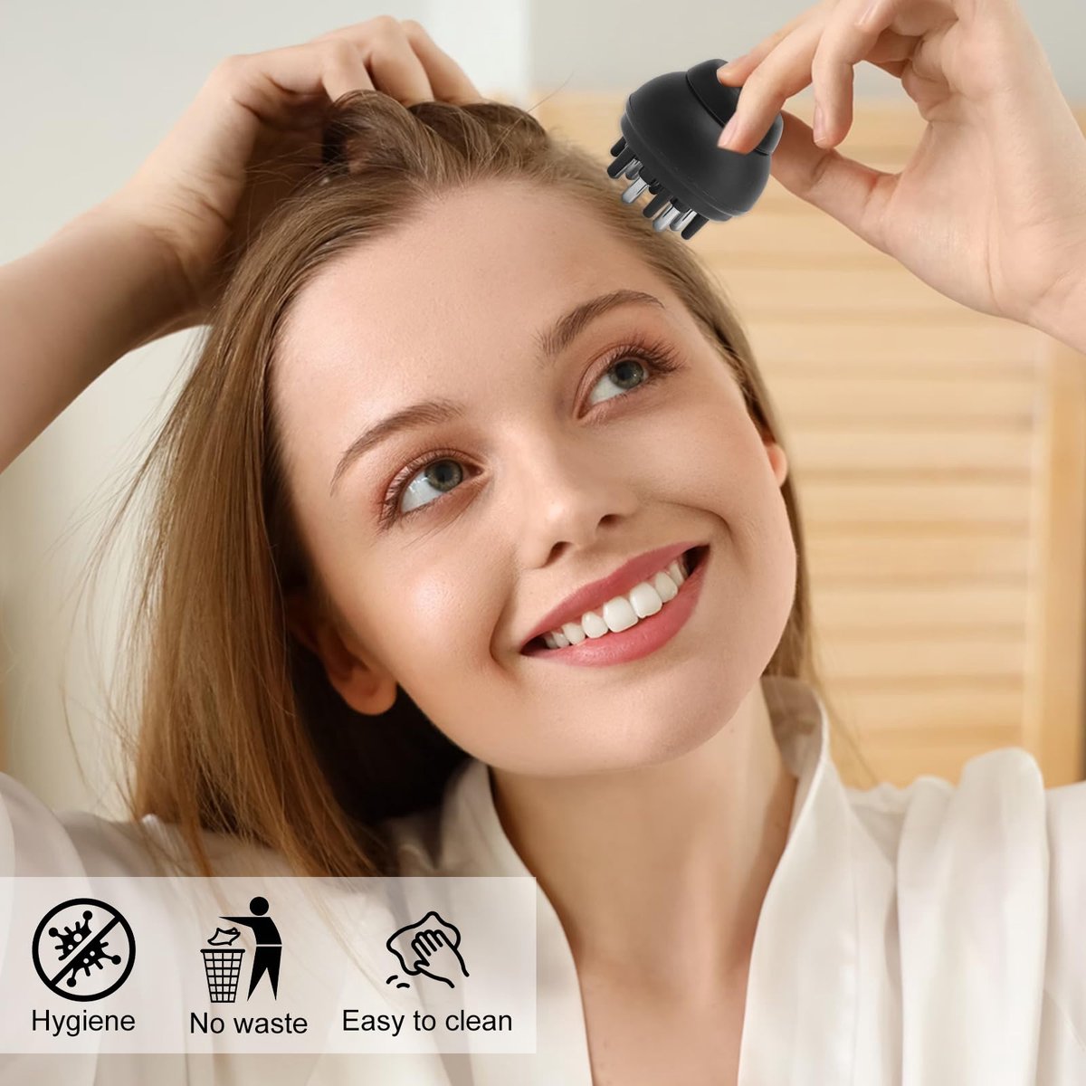 VOSSOT Hoofdhuidmassageborstel met 6 naalden, haarolie-applicator en scalp massage voor hoofdhuidverzorging - ShopVlot
