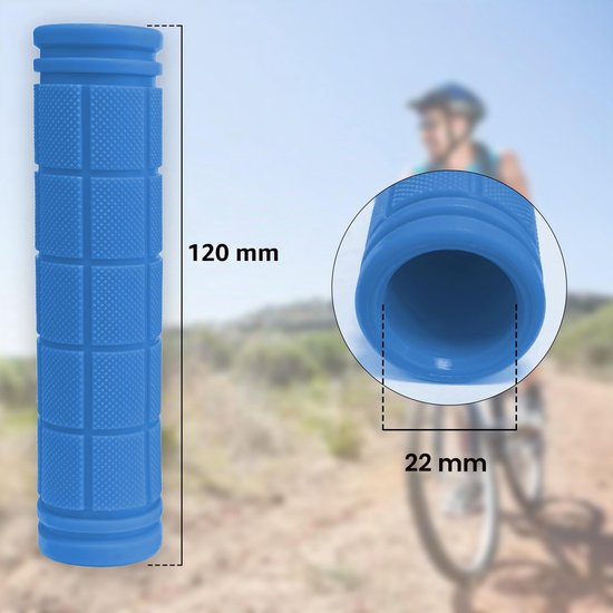 Ergonomische fietshandgrepen van rubber, antislip, 120mm, zwart — afbeelding 4