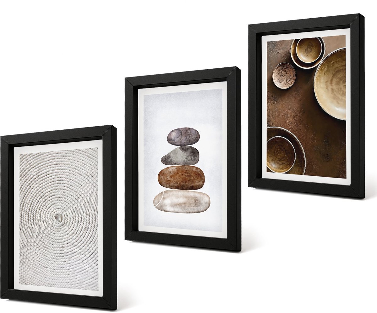 Coloray 4-Delige Schilderij Set - Texturen in de kunst en modern design. - 20 x 30 cm - Wanddecoratie - Schilderijen Set - Interieur - Woonkamer Decoratie