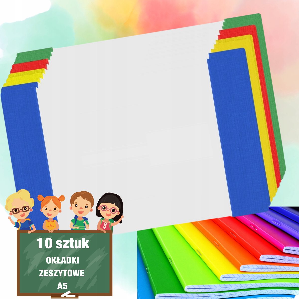 A5 schoolnotitieboekjehoezen - 10 stuks - diverse kleuren