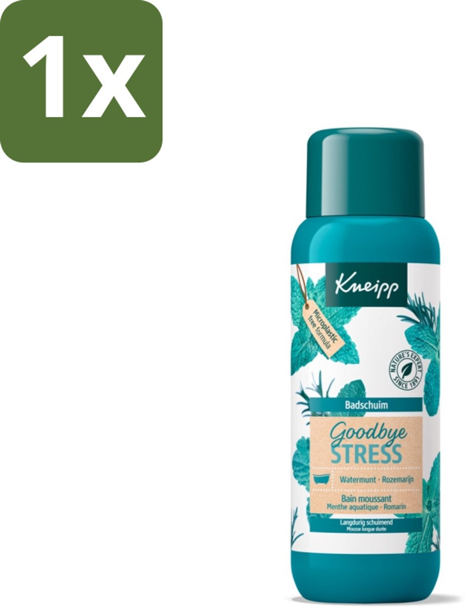 1 x Kneipp - Badschuim - Goodbye Stress - Watermunt & Rozemarijn - 400 ml - Kneipp Badschuim - Stressvermindering - Watermunt - Rozemarijn - Badschuim