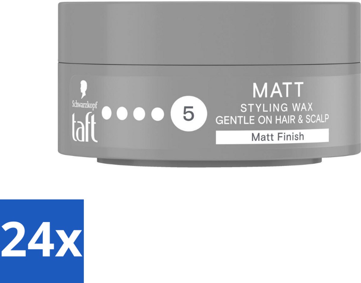 24 x Taft - Matt 5 - Styling Wax - Matterende finish - 75 ml - Haarwax - Matte Finish - Taft - Stylingproduct - Haarstyling