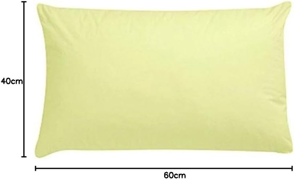 SnelShoppen - AmigoZone Solid Polycotton Baby Peuter Ledikant Kussen Hoesjes 40 x 60cm - Citroen Geel, 2 Stuks, Wasbaar, Perfect voor Kinderbedden