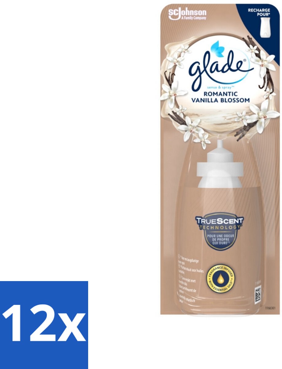 Glade - Sense & Spray - Romantic Vanillebloesem - 18 ml - Voordeelverpakking - 12 stuks