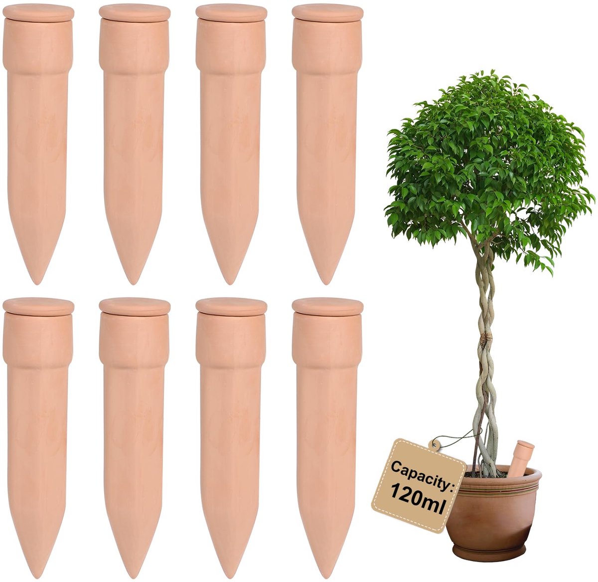 Kleikegel irrigatie 8 x 120 ml - met deksel - optimale bewatering - ideaal voor planten - ShopVlot
