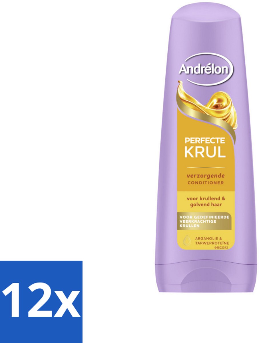 12 x Andrélon – Conditioner – Perfecte Krul – 200 ml - Krullen Verzorgen - Krullen Pluisvrij - Krullen Zacht - Krullen Flexibel - Krullen Veerkrachtig