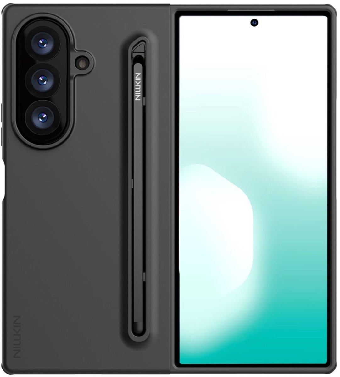 Nillkin, Hoesje geschikt voor Galaxy Z Fold 8 Ultra Flex Pure Serie met Stylus, Zwart
