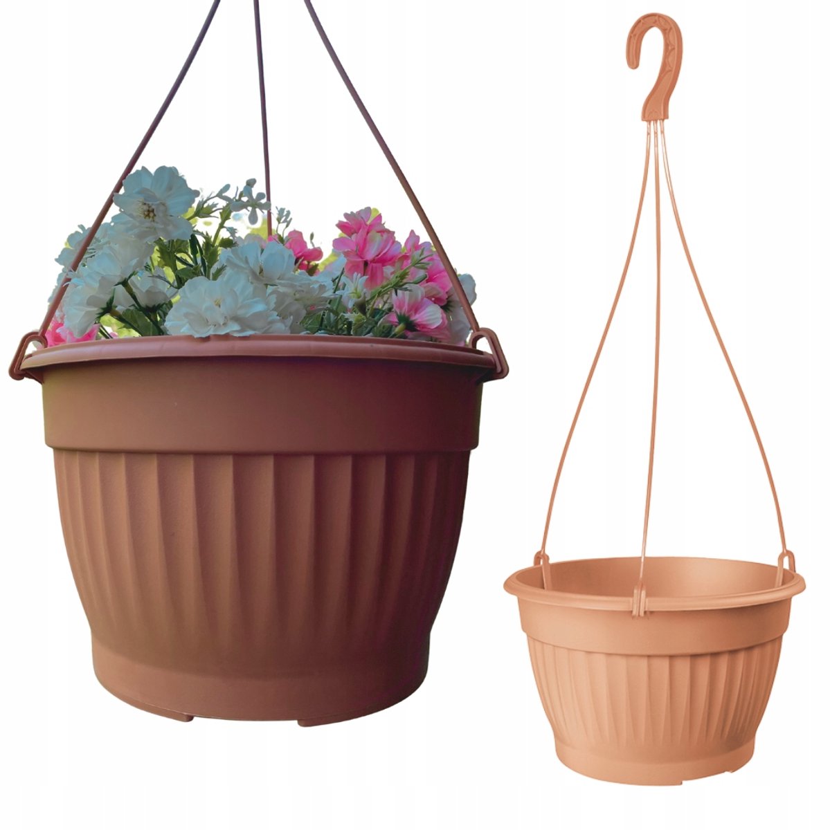 Hangende Pot 29cm Terracotta met Inzet voor Balkon & Terras