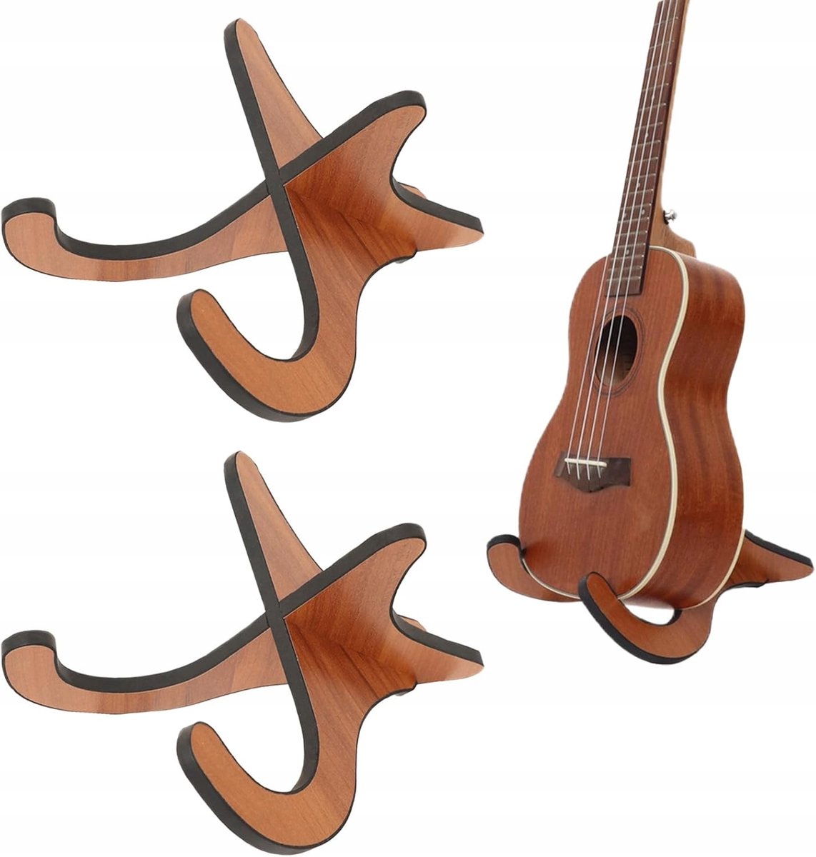 Houten vloerstandaard voor ukulele en kleine instrumenten (2 stuks)